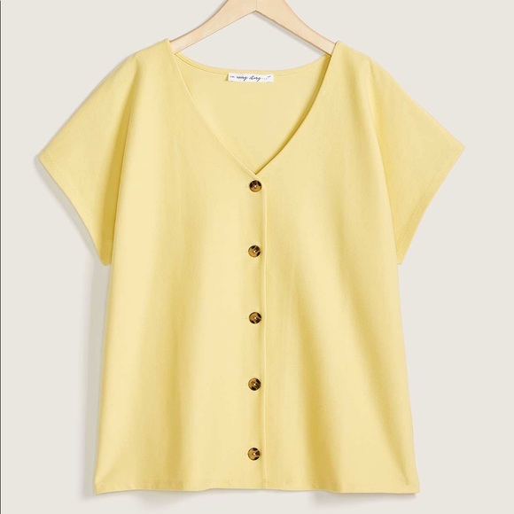 In Every Story Yellow Button Shirt - Picture 1 of 6